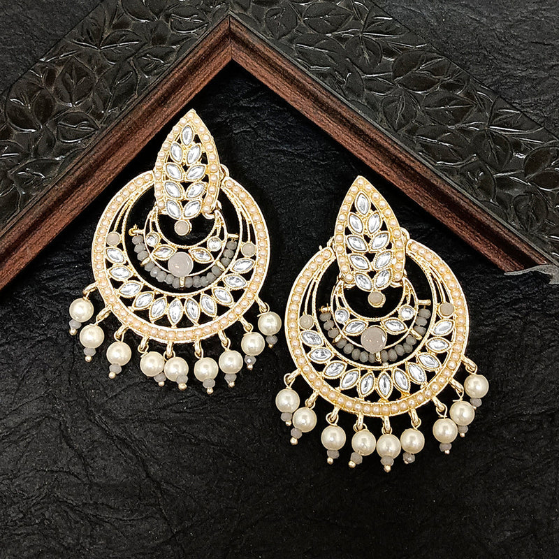 Darshana Jewels Gold Plated Kundan Stone Dangler Earrings