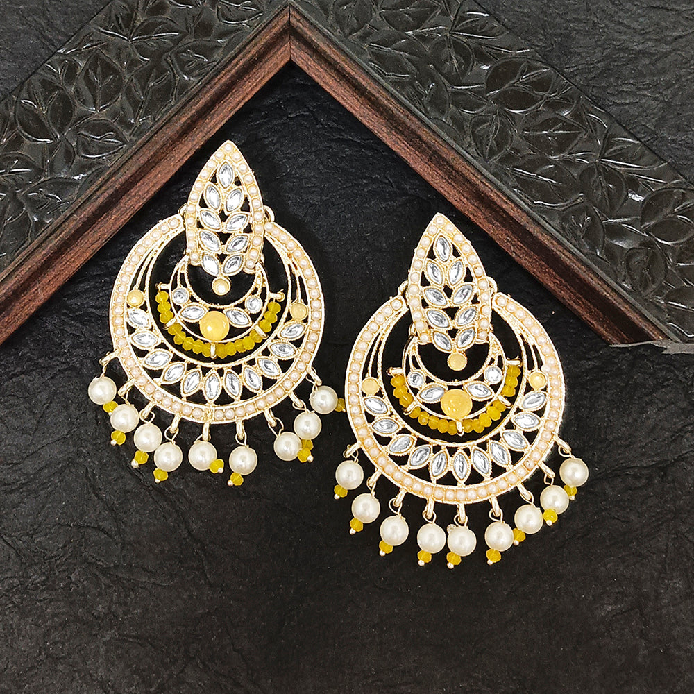 Darshana Jewels Gold Plated Kundan Stone Dangler Earrings