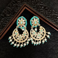 Darshana Jewels Premium Kundan Stone And Pearl Dangler Earrings For Women