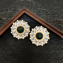 Darshana Jewels Gold Plated Kundan Stone Stud Earrings