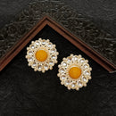 Darshana Jewels Gold Plated Kundan Stone Stud Earrings