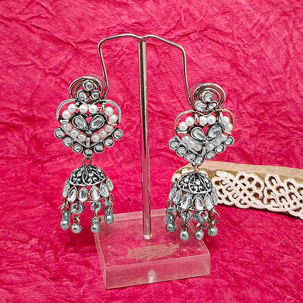 Darshana Jewels Oxidised Plated Jhumki Earrings