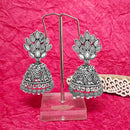 Darshana Jewels Oxidised Plated Mirror Work Jhumki Earrings