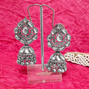 Darshana Jewels Oxidised Plated Crystal Stone Jhumki Earrings