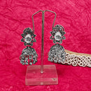 Darshana Jewels Oxidised Plated Crystal Stone Jhumki Earrings