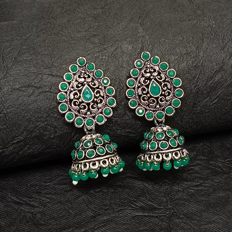 Darshana Jewels Oxidised Plated Jhumki Earrings