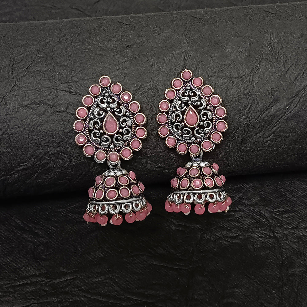 Darshana Jewels Oxidised Plated Jhumki Earrings