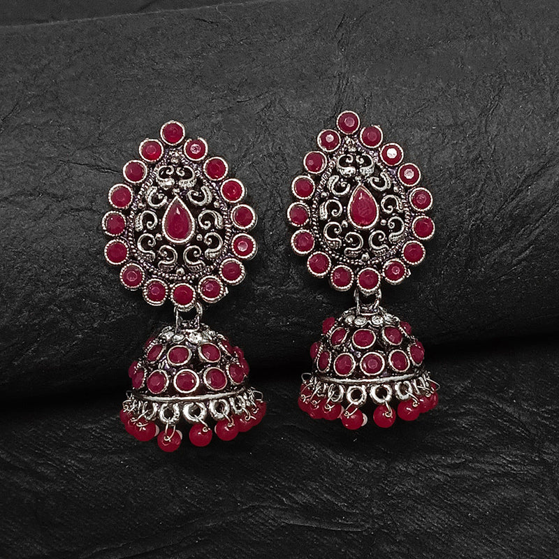 Darshana Jewels Oxidised Plated Jhumki Earrings