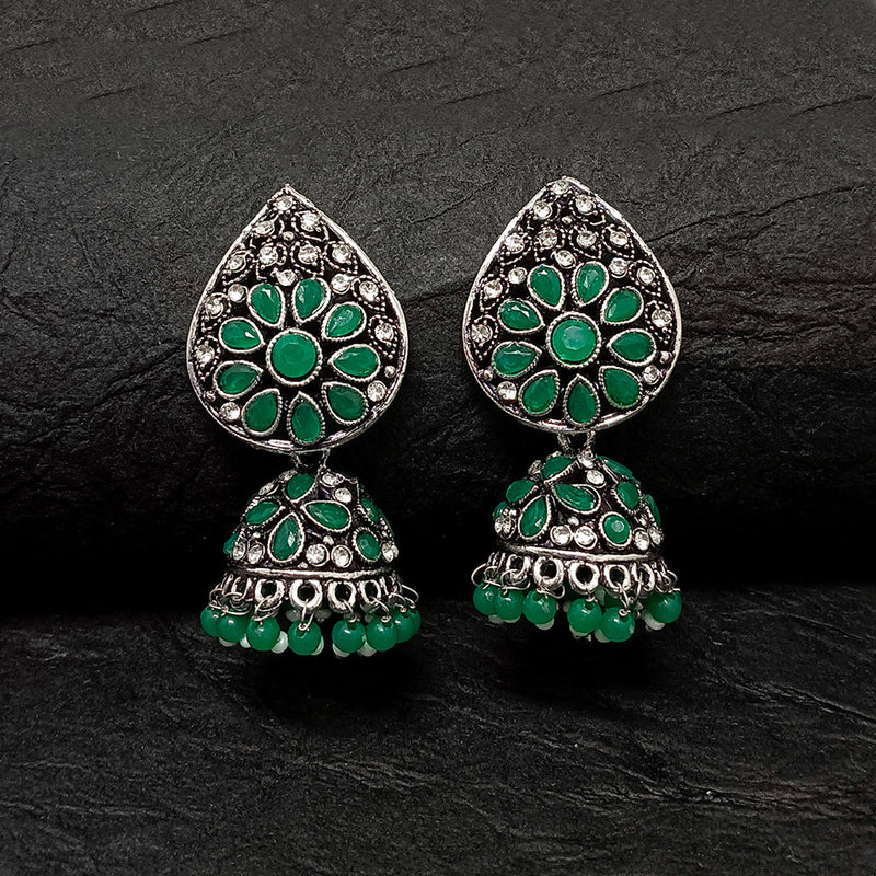 Darshana Jewels Oxidised Plated Jhumki Earrings