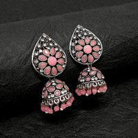 Darshana Jewels Oxidised Plated Jhumki Earrings