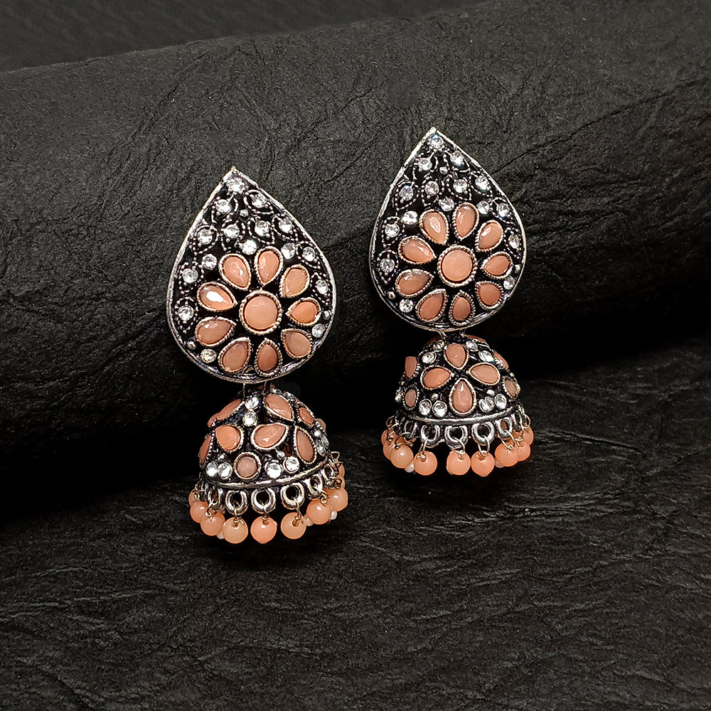 Darshana Jewels Oxidised Plated Jhumki Earrings