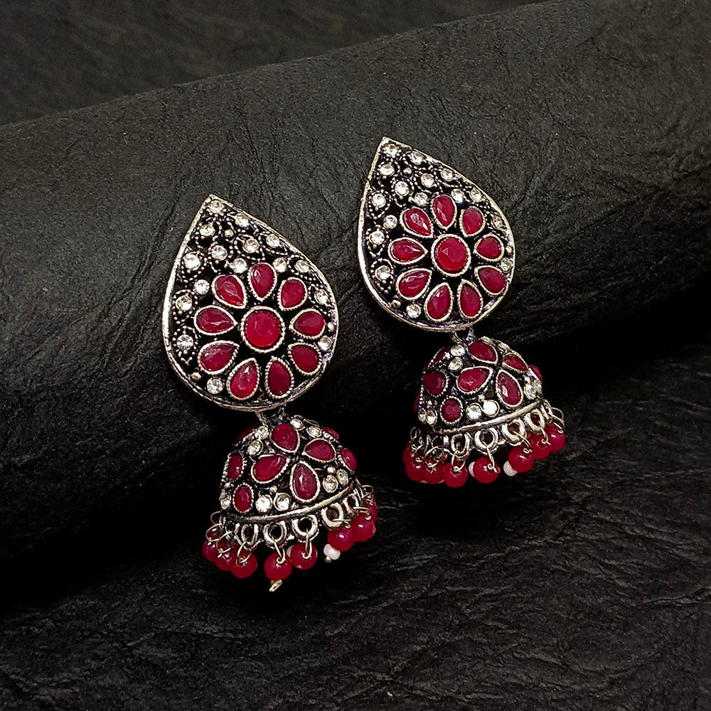 Darshana Jewels Oxidised Plated Jhumki Earrings