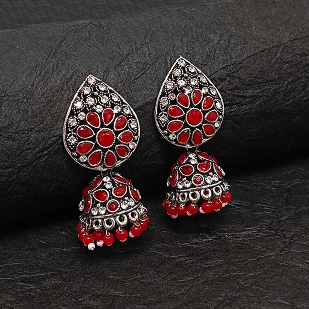 Darshana Jewels Oxidised Plated Jhumki Earrings