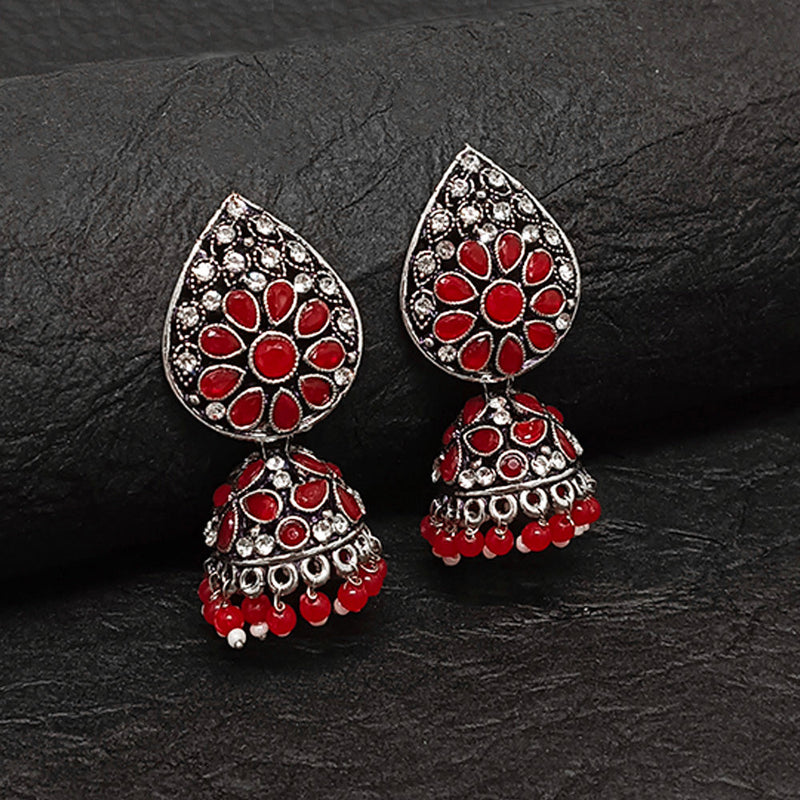 Darshana Jewels Oxidised Plated Jhumki Earrings