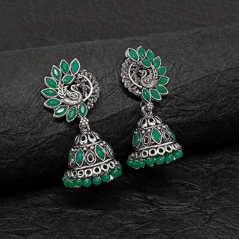 Darshana Jewels Oxidised Plated Jhumki Earrings