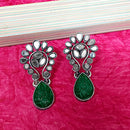 Darshana Jewels Oxidised Plated Mirror Work Earrings