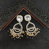 Darshana Jewels Gold Plated Crystal Stone Dangler Earrings