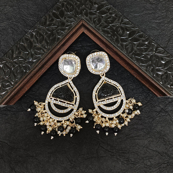 Darshana Jewels Gold Plated Crystal Stone Dangler Earrings