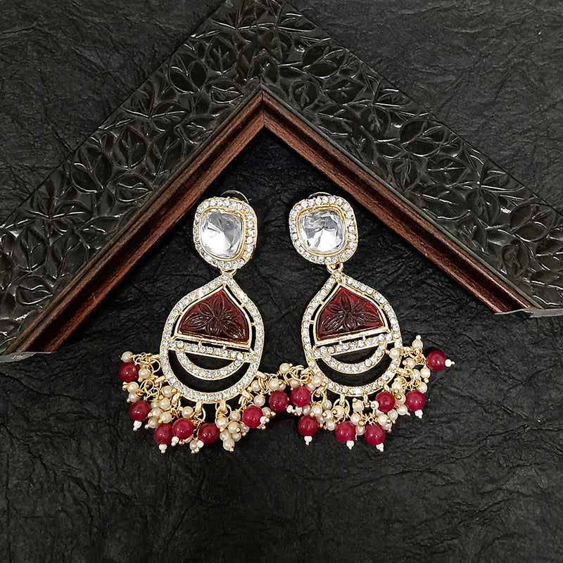 Darshana Jewels Gold Plated Crystal Stone Dangler Earrings