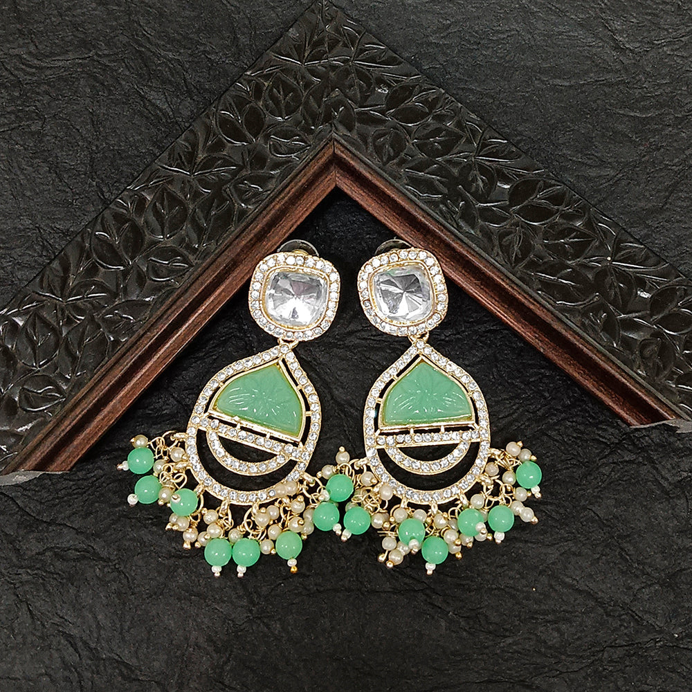 Darshana Jewels Gold Plated Crystal Stone Dangler Earrings