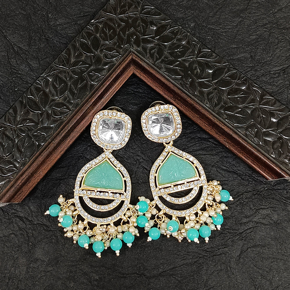 Darshana Jewels Gold Plated Crystal Stone Dangler Earrings