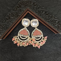 Darshana Jewels Gold Plated Crystal Stone Dangler Earrings