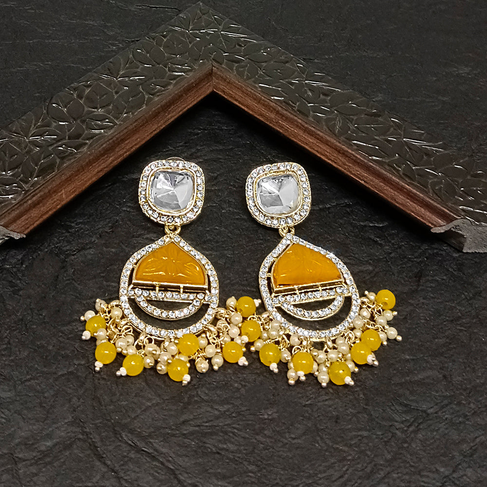 Darshana Jewels Gold Plated Crystal Stone Dangler Earrings