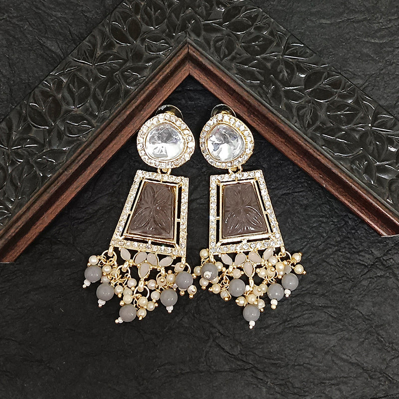 Darshana Jewels Gold Plated Crystal Stone Dangler Earrings