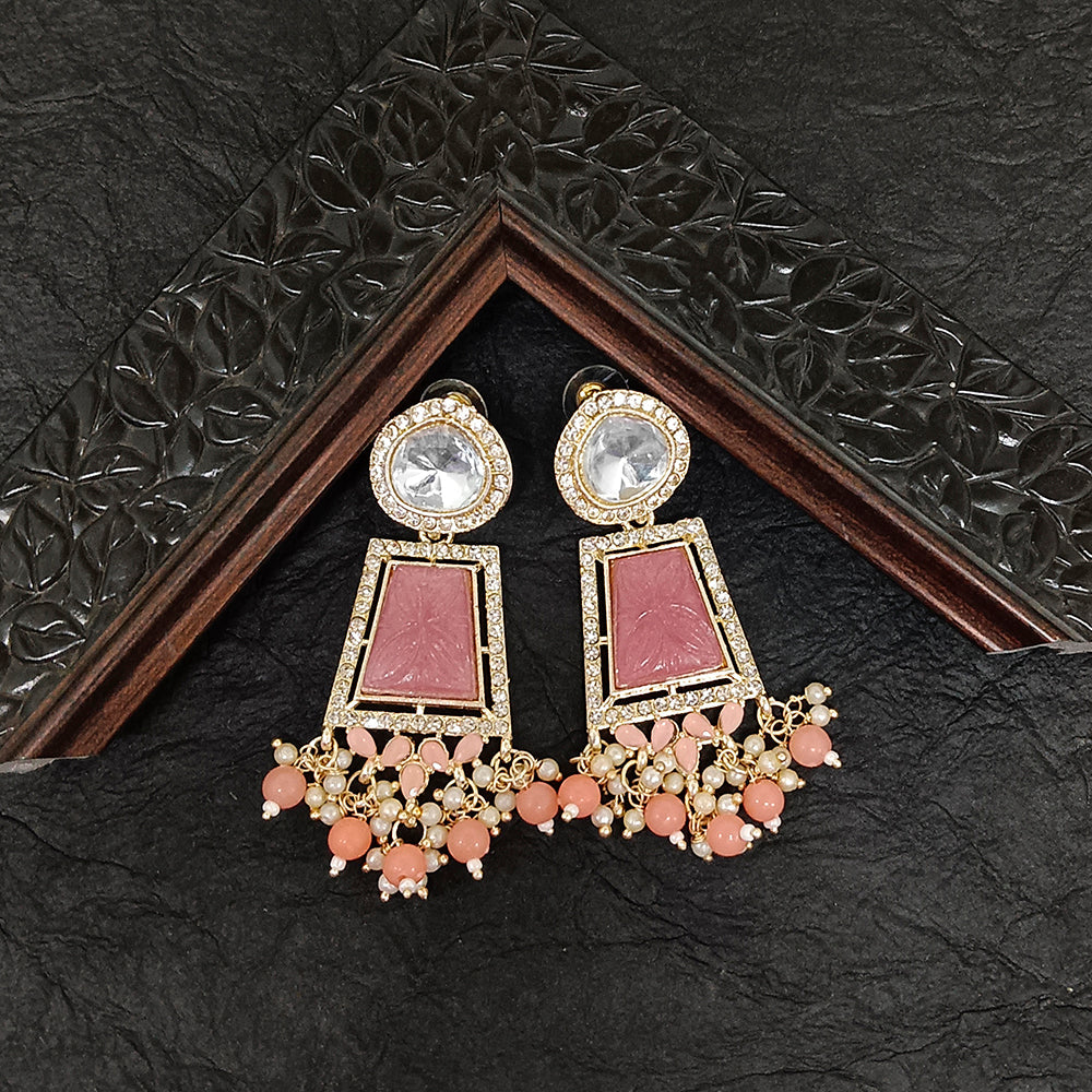 Darshana Jewels Gold Plated Crystal Stone Dangler Earrings