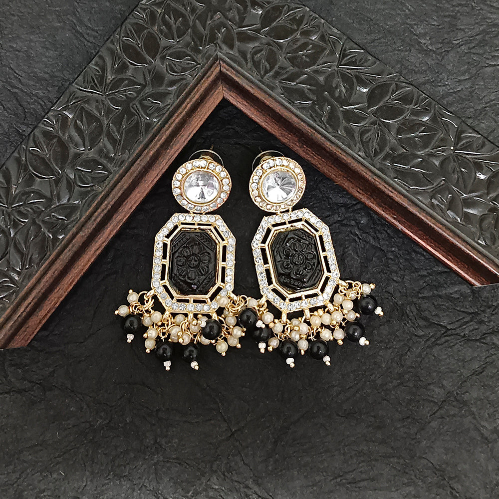 Darshana Jewels Gold Plated Crystal Stone Dangler Earrings