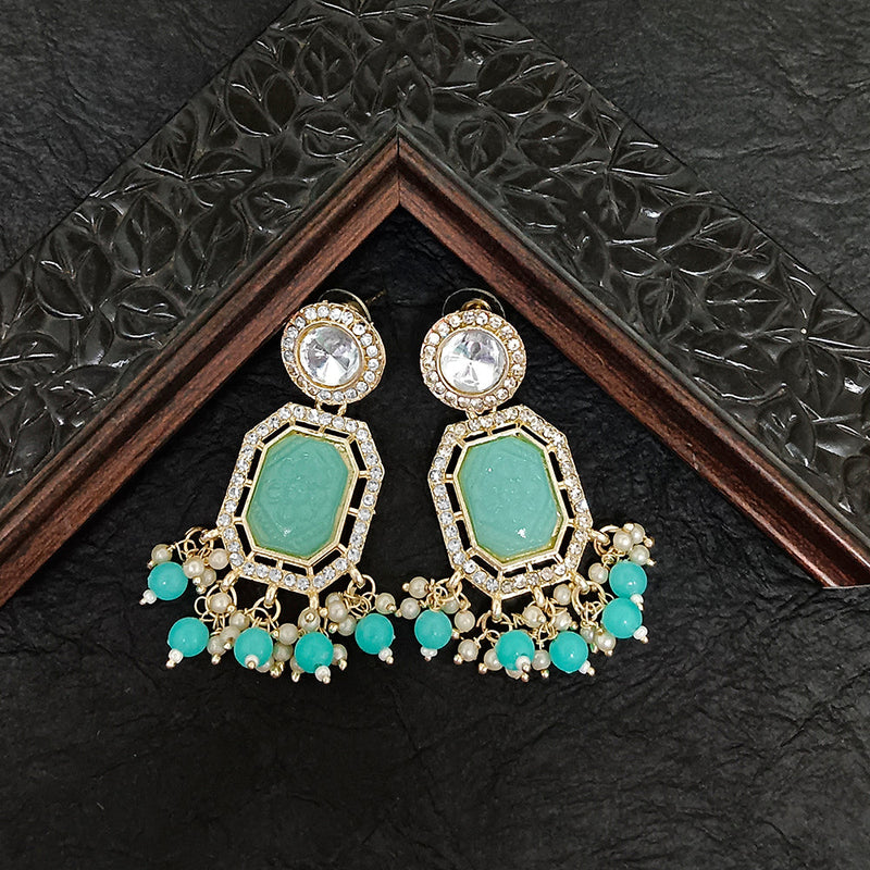 Darshana Jewels Gold Plated Crystal Stone Dangler Earrings