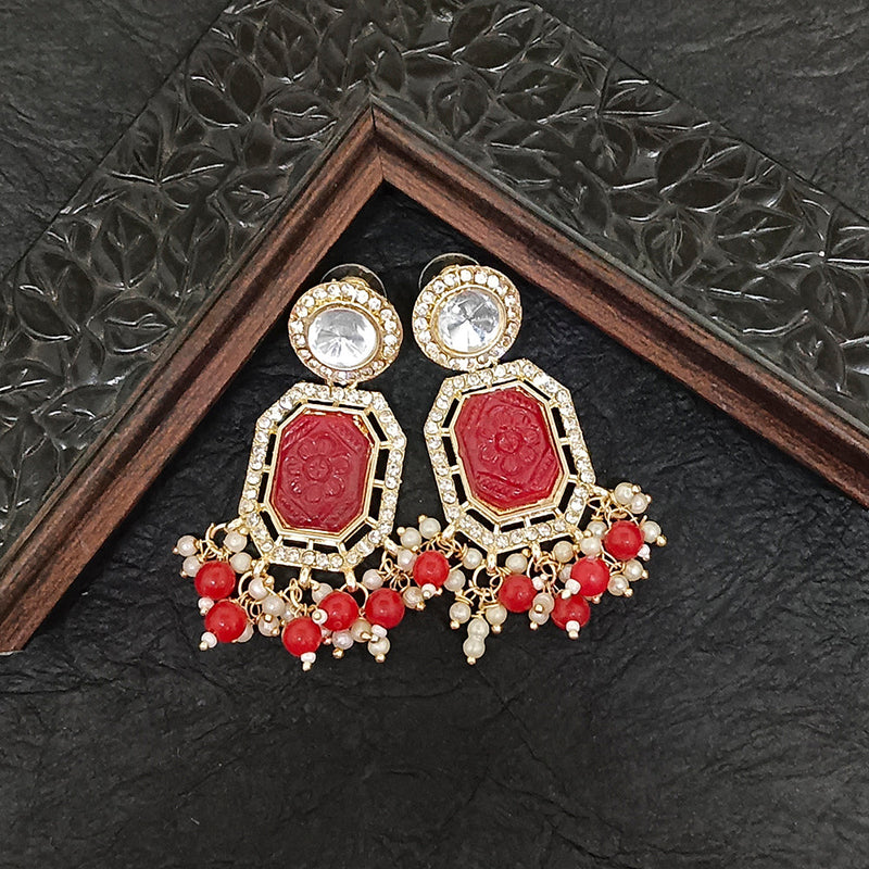 Darshana Jewels Gold Plated Crystal Stone Dangler Earrings