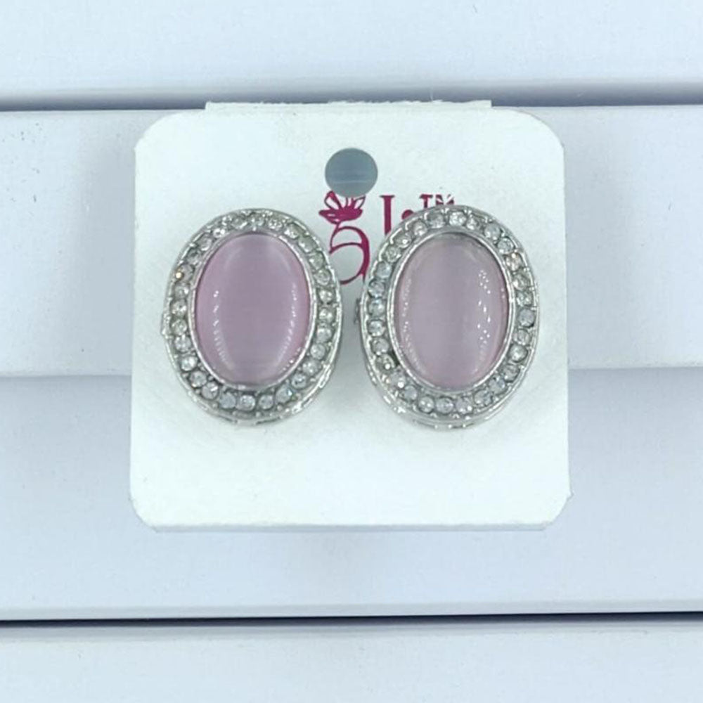 Corbeda Fashion Silver Plated Austrian Stone Stud Earrings