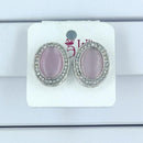 Corbeda Fashion Silver Plated Austrian Stone Stud Earrings