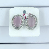 Corbeda Fashion Silver Plated Austrian Stone Stud Earrings