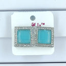 Corbeda Fashion Silver Plated Austrian Stone Stud Earrings