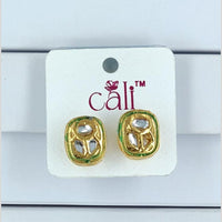 Corbeda Fashion Gold Plated Kundan Stone Stud Earrings