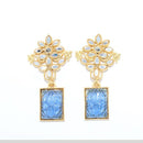 Corbeda Fashion Gold Plated Mirror Stone Dangler Earrings