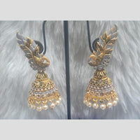 Infinity Jewels Gold Plated Crystal Stone And Meenakari Jhumki Earrings