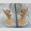 Infinity Jewels Gold Plated Crystal Stone And Meenakari Jhumki Earrings