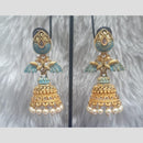 Infinity Jewels Gold Plated Crystal Stone And Meenakari Jhumki Earrings