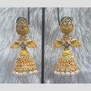 Infinity Jewels Gold Plated Crystal Stone And Meenakari Jhumki Earrings