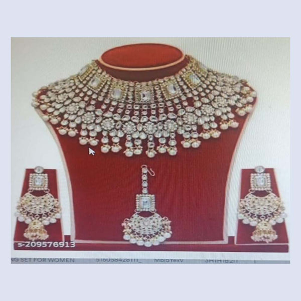 Kumavat Jewels Gold Plated Choker Necklace Set