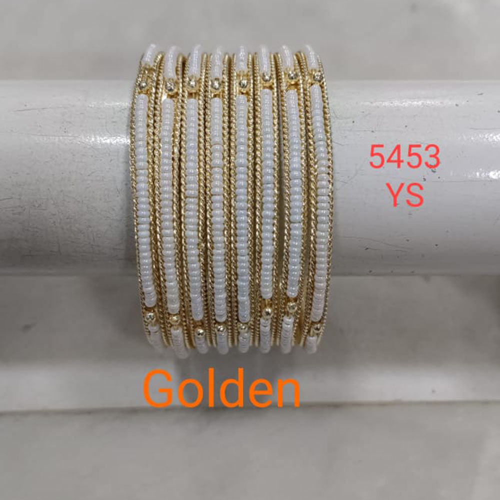 Kumavat Jewels Gold Plated Pearl Bangles Set