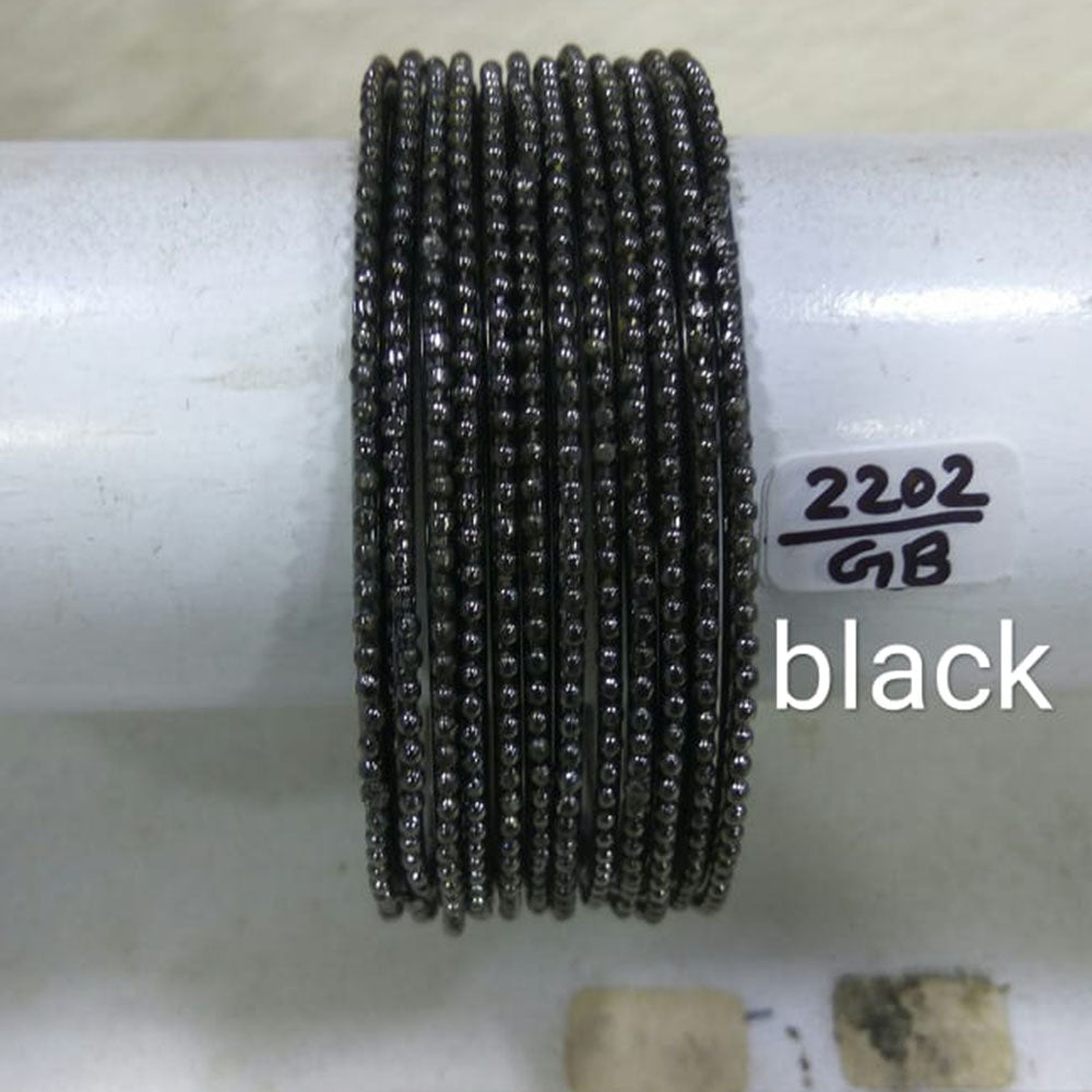 Kumavat Jewels Black Polish Bangles Set