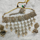 Kumavat Jewels Gold Plated Crystal Stone And Beads Choker Necklace Set