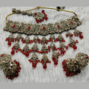Kumavat Jewels Gold Plated Crystal Stone And Beads Choker Necklace Set