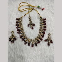 Kumavat Jewels Gold Plated Austrian Stone And Beads Necklace Set 