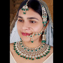 Kumavat Jewels Gold Plated Kundan Stone And Pearl Choker Necklace Set
