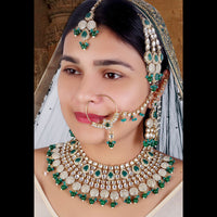Kumavat Jewels Gold Plated Kundan Stone And Pearl Choker Necklace Set